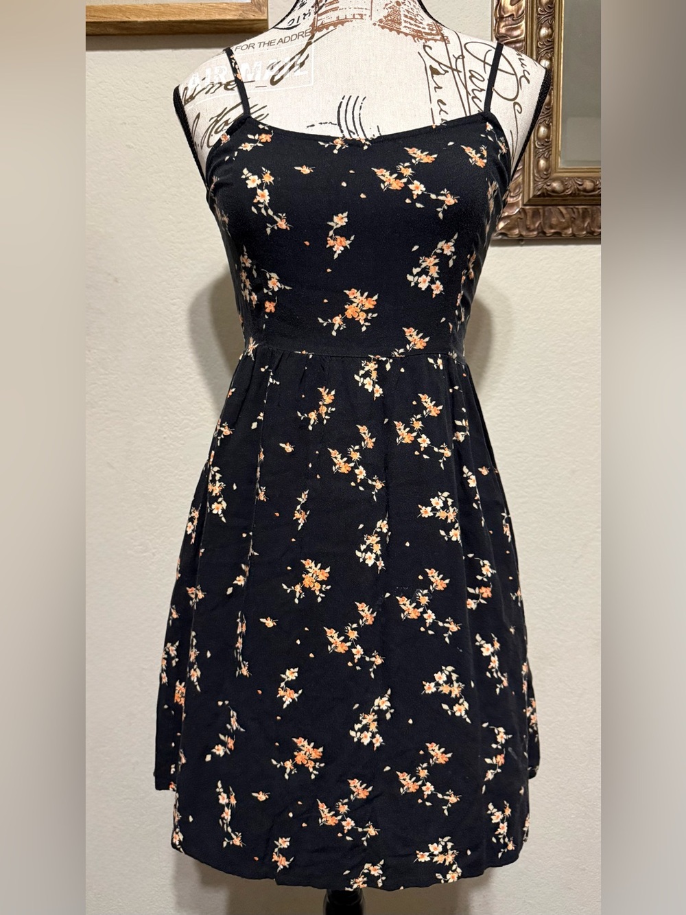 H&M Divided Floral Spaghetti-Strap Dress